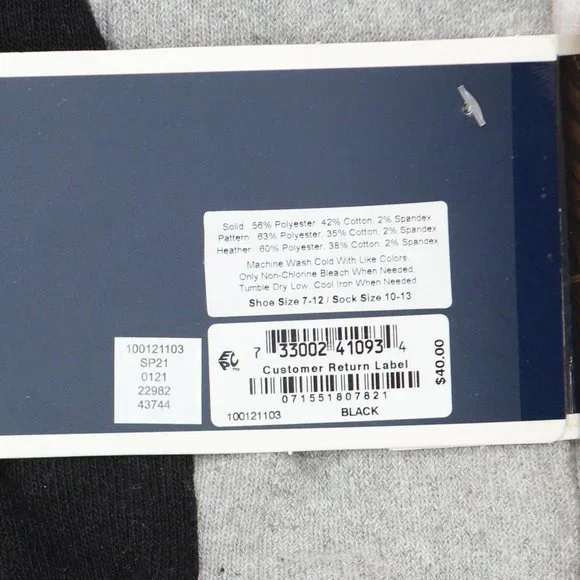 NWT Club Room Men's 8 Pack Pairs Athletic Sporty Crew Socks 10-13 Black Multi - Picture 5 of 5